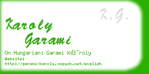 karoly garami business card